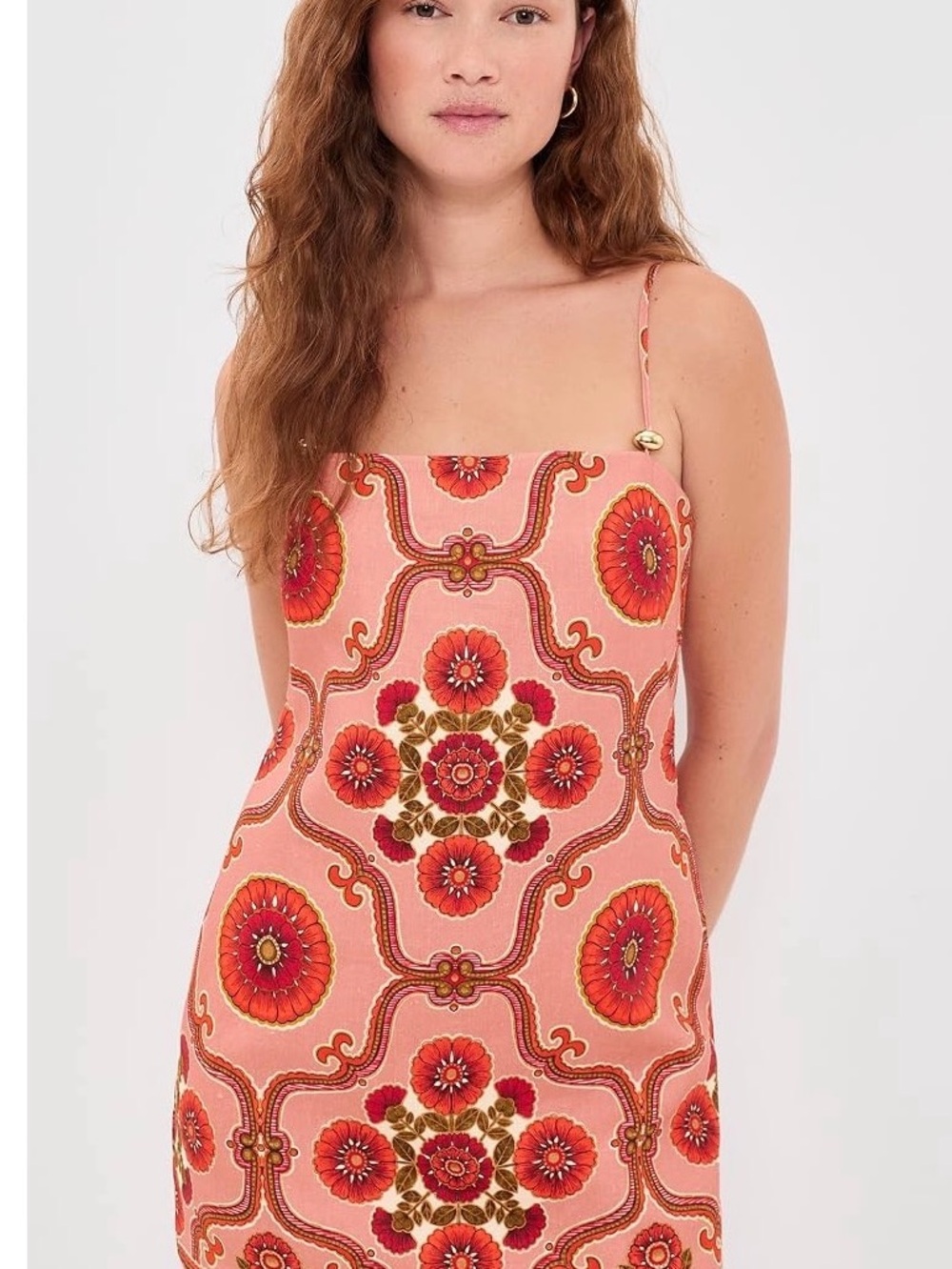 Pink & Red Floral Fringe Slip Dress - Picture 3 of 3